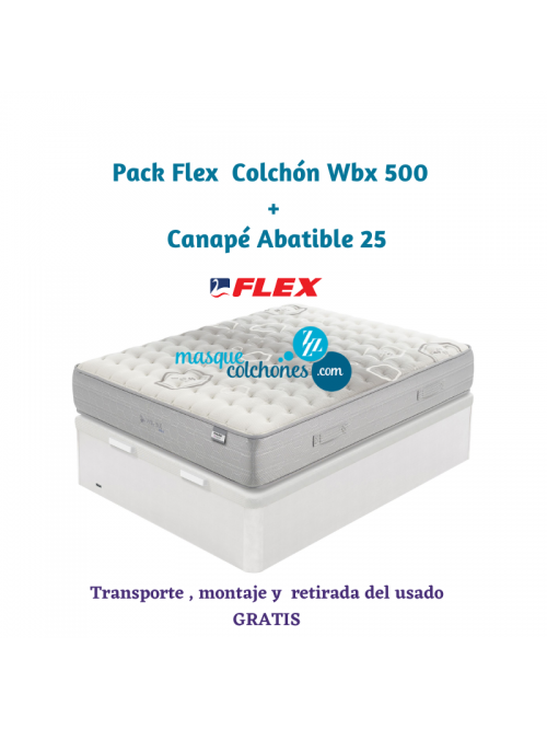 Pack  Flex Colchón Wbx 500 + Canapé Abatible 25